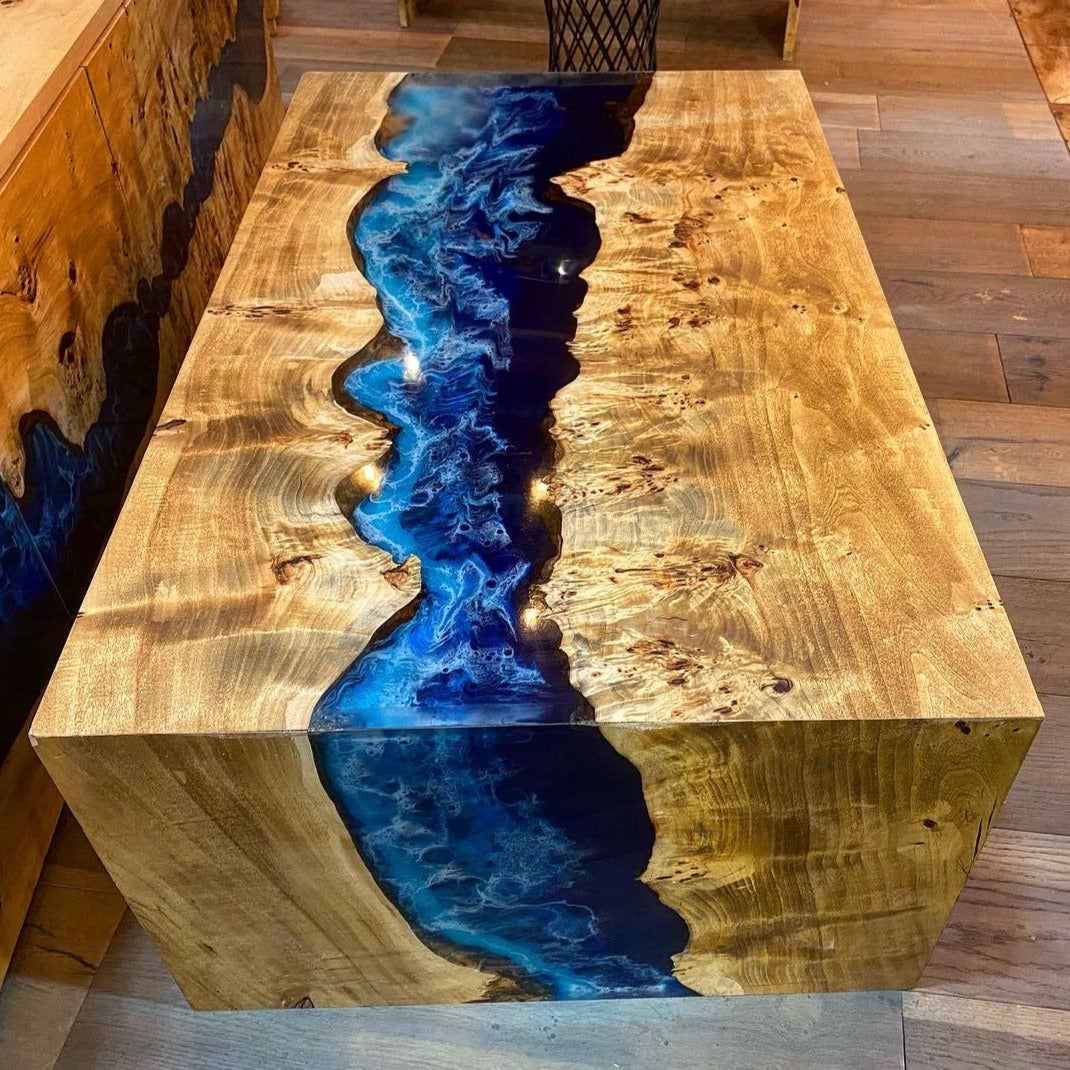 Handcrafted top epoxy table top