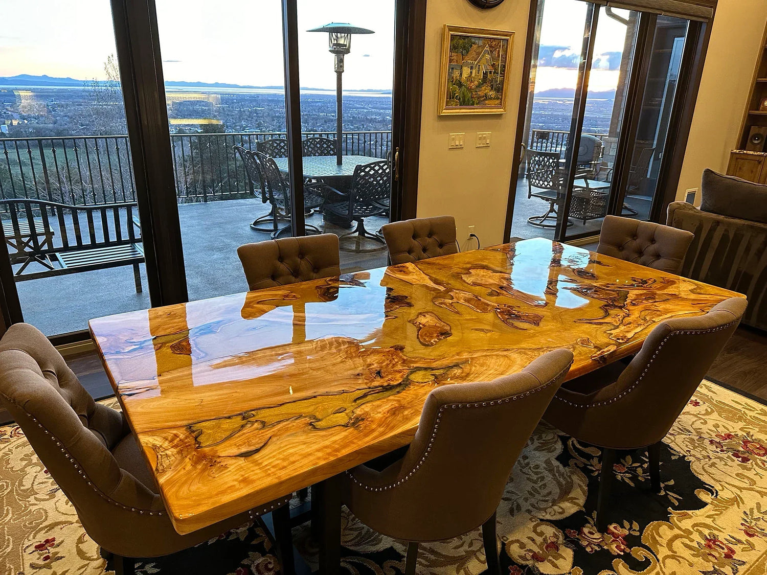 Custom Wood and Epoxy Resin Table - Kazanahome