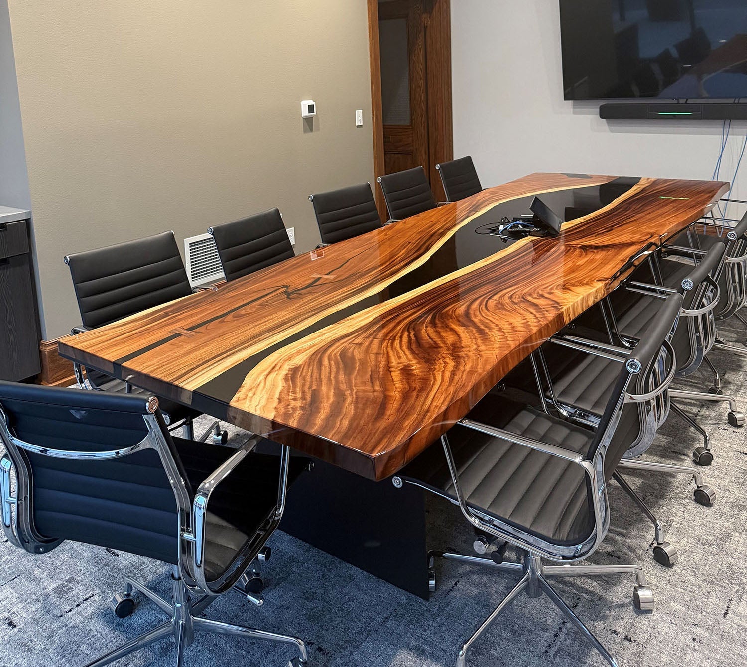 custom epoxy wood conference table - kazanahome