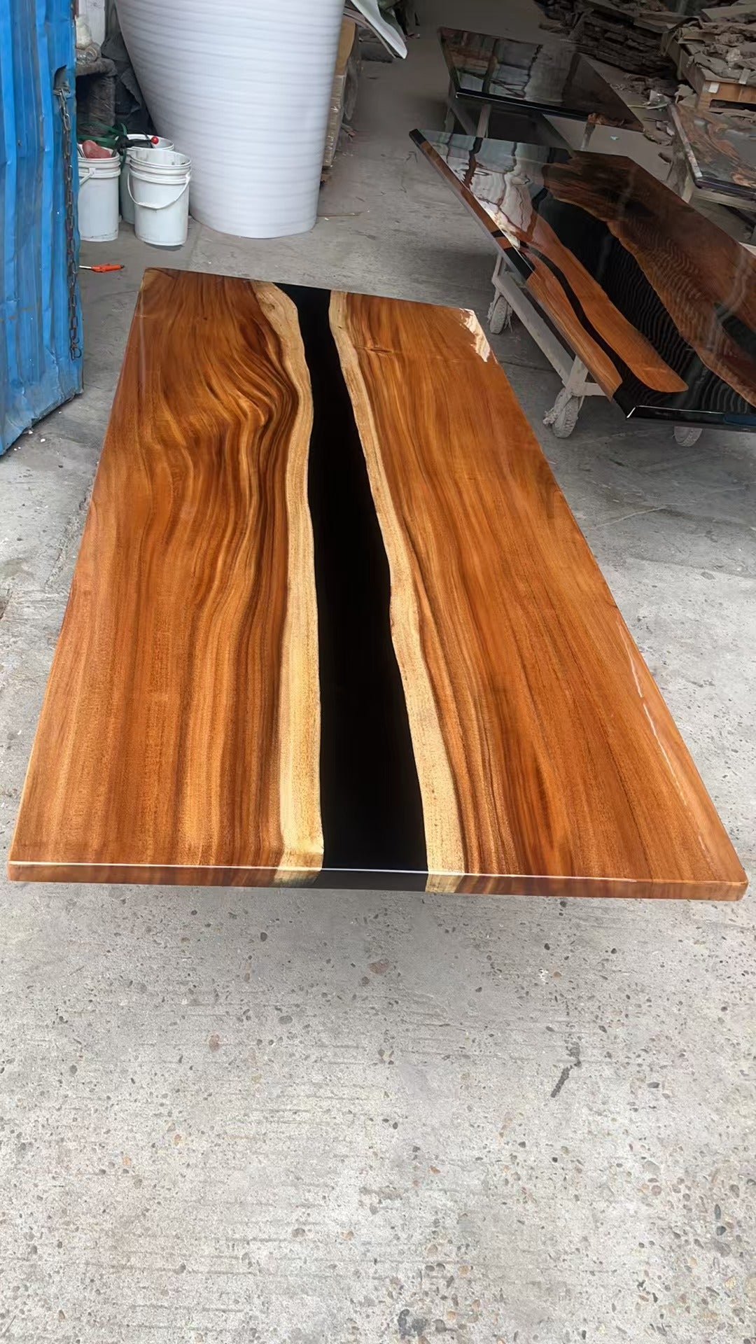 Custom Walnut Epoxy Table balance before shipping $1511.87 for Alex