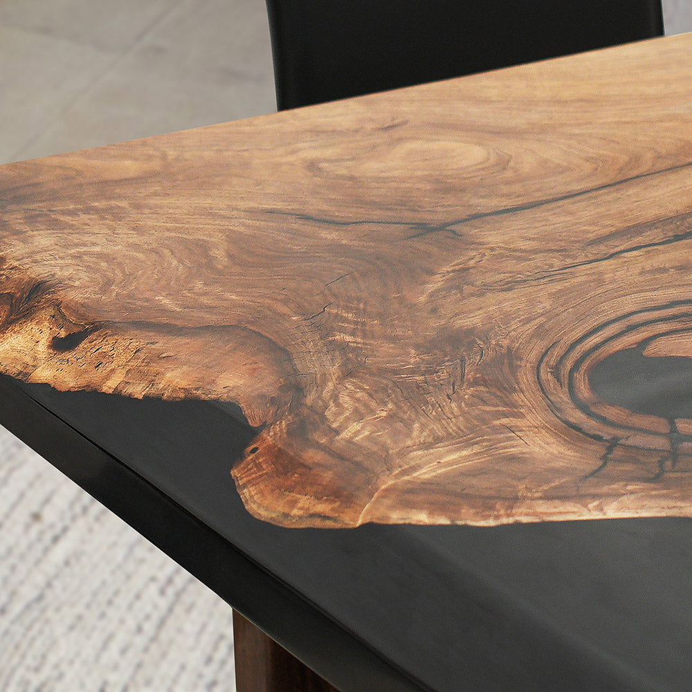 Custom Black Walnut Luxury Dining Epoxy Table CT50