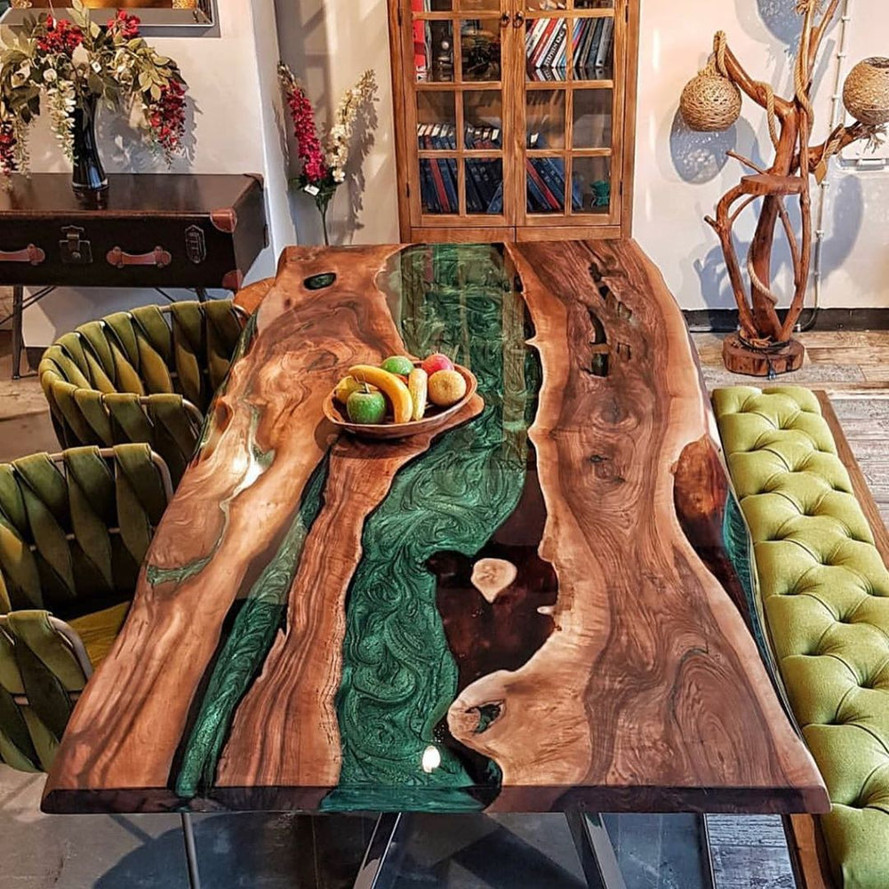 Custom Black Walnut Epoxy River Table KCT14 for Suzy