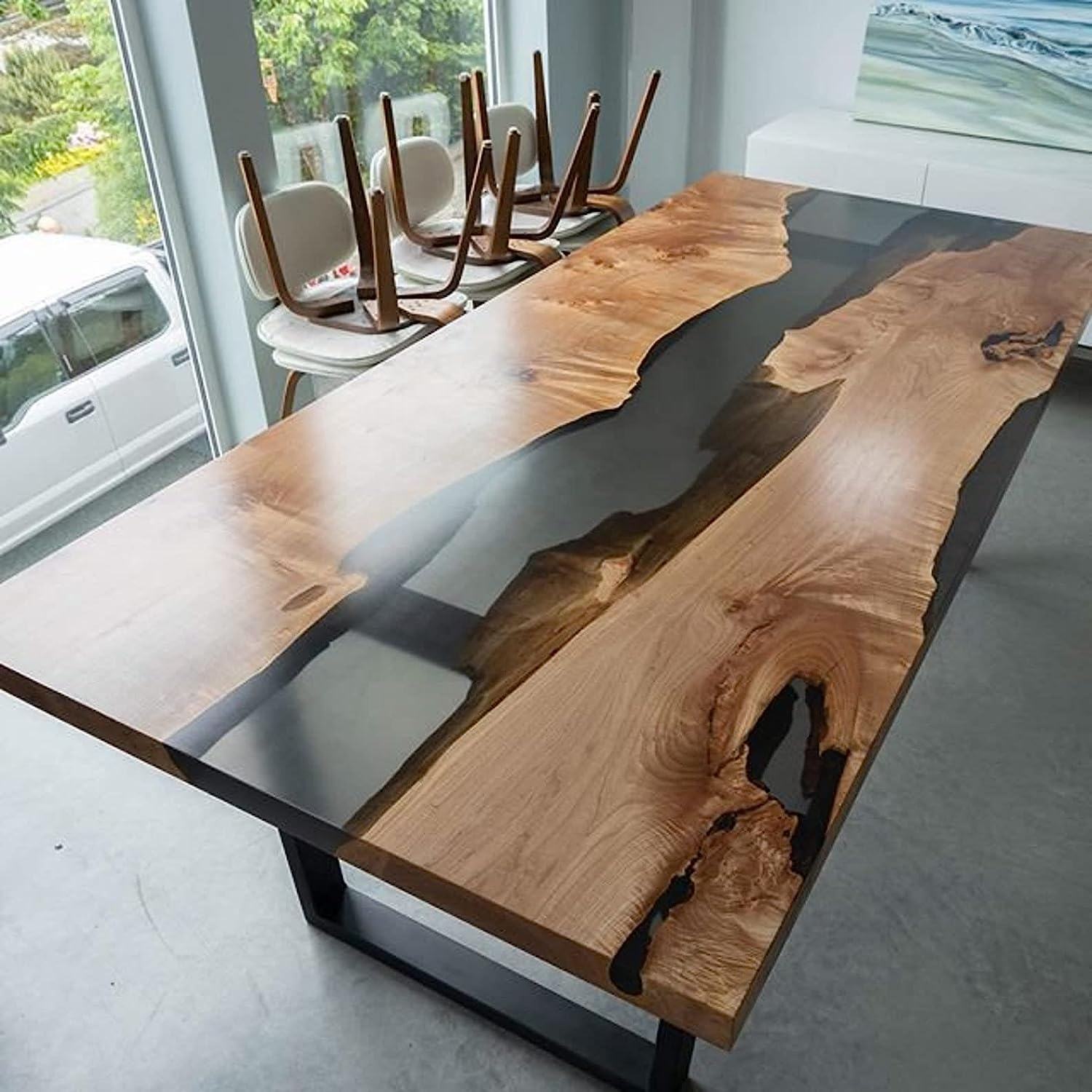 Custom Walnut Epoxy Table Price Difference $400 for Alex