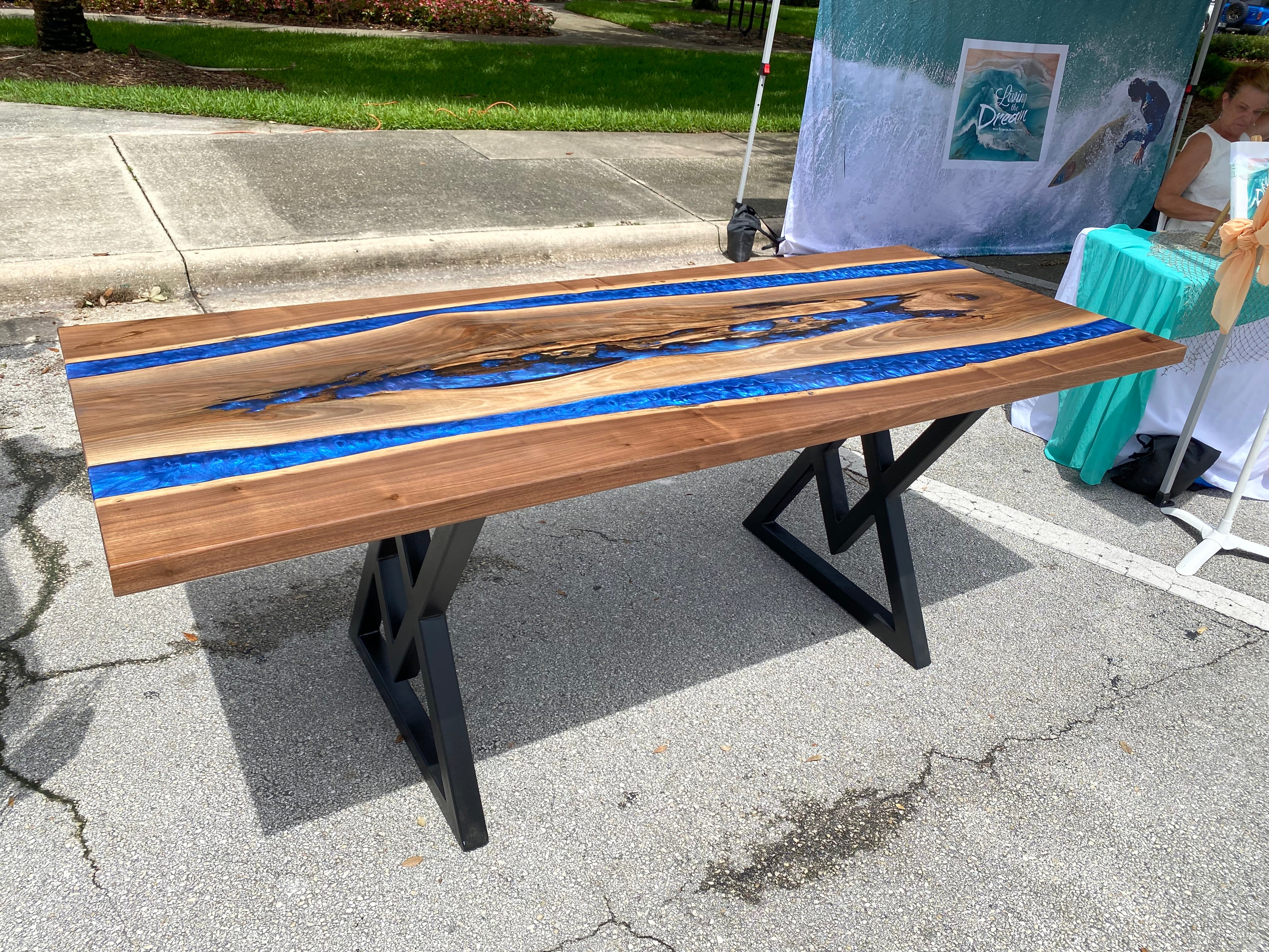 Custom Black Walnut Epoxy Table for Megan