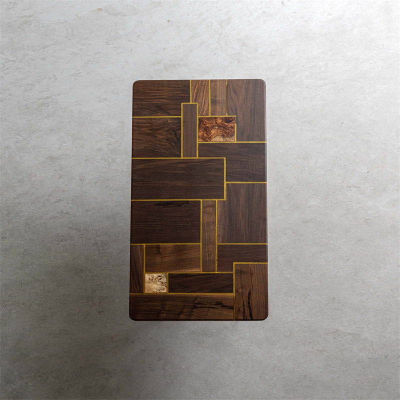 KAZANA Geometricpattern Black Walnut Epoxy Resin Table Handmade 30.7"W 60.8"L