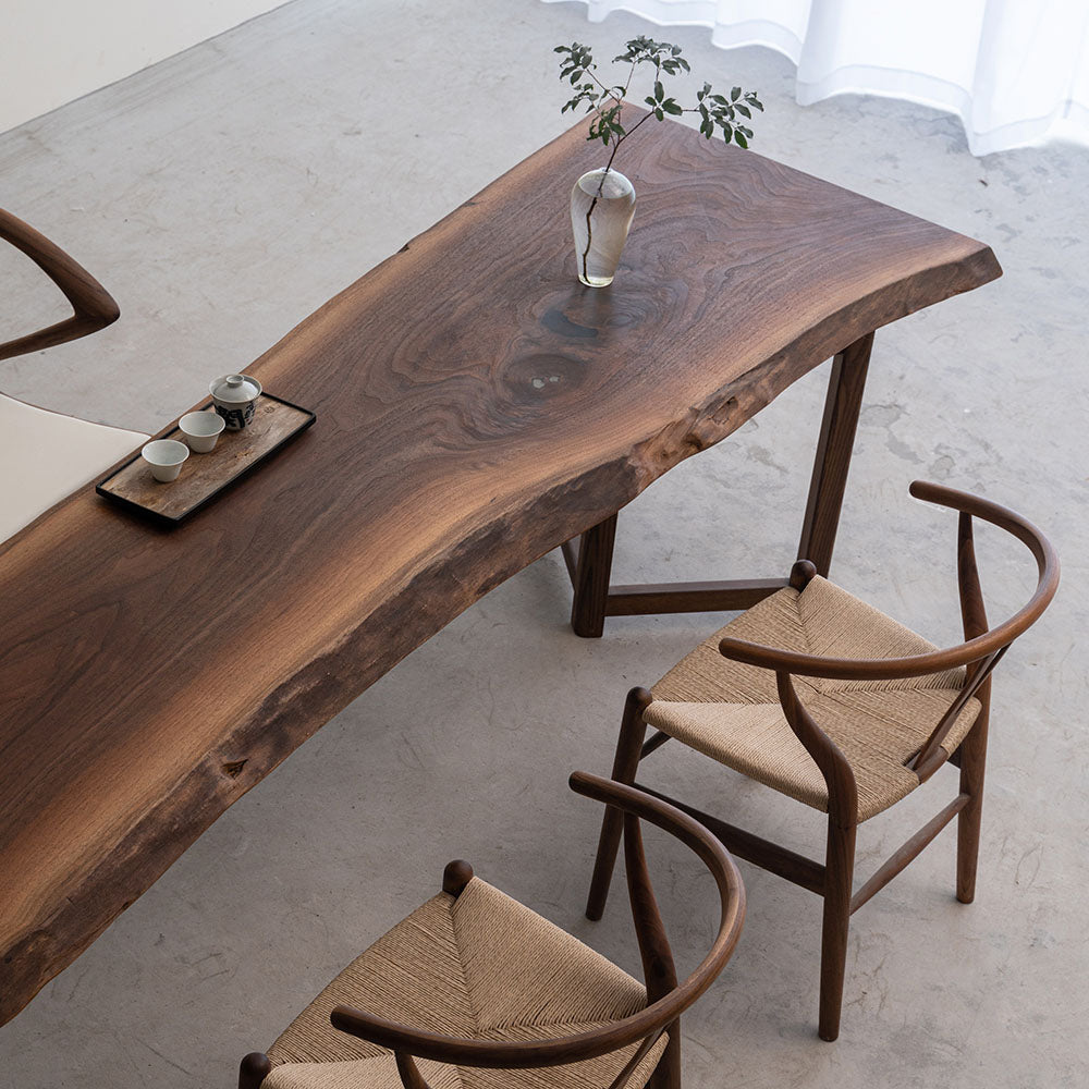 KAZANA Handmade Black Walnut Live Edge Kitchen Table