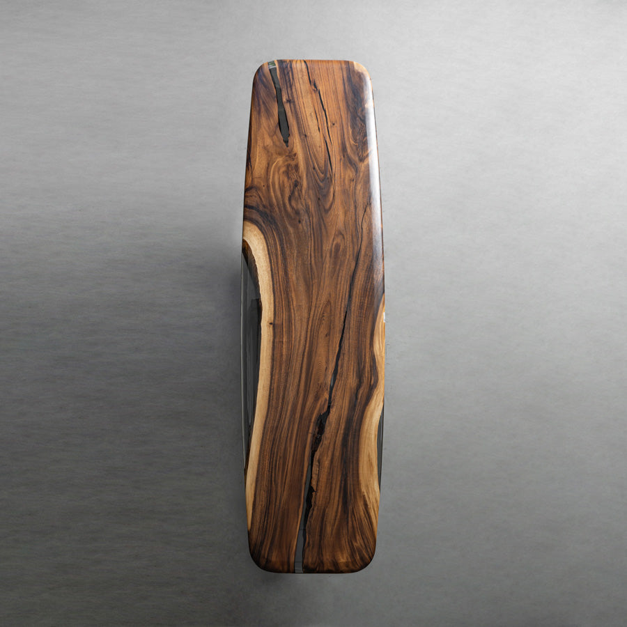 KAZANA Walnut Wood Epoxy Table Rounded Corners 