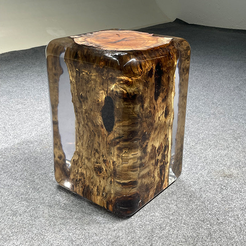 KAZANAHOME-Epoxy-Resin-Jujube-wood-circular-edge-stool-1