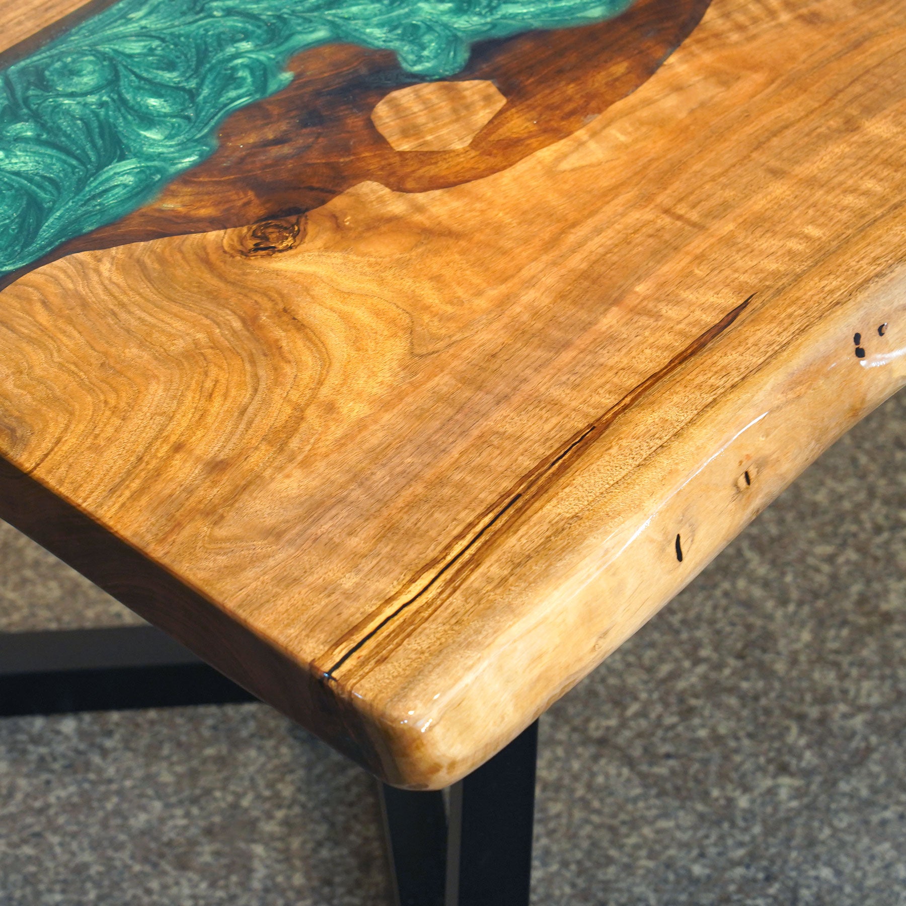 Kazanahome Black Walnut Custom Epoxy Table Live Edge