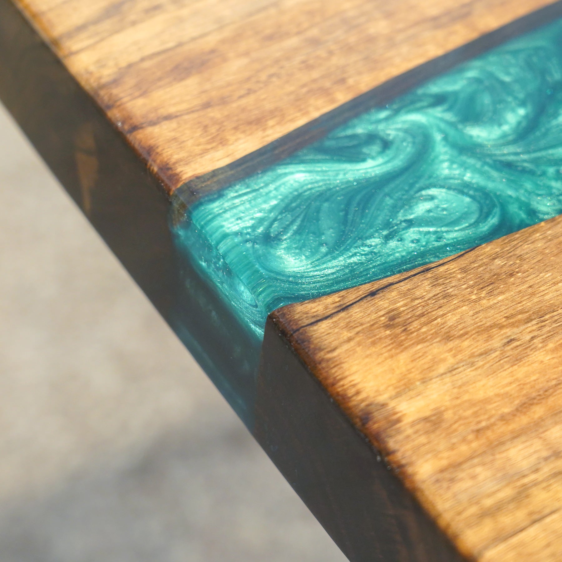 Black Walnut Wood Epoxy River Table - Kazanahome