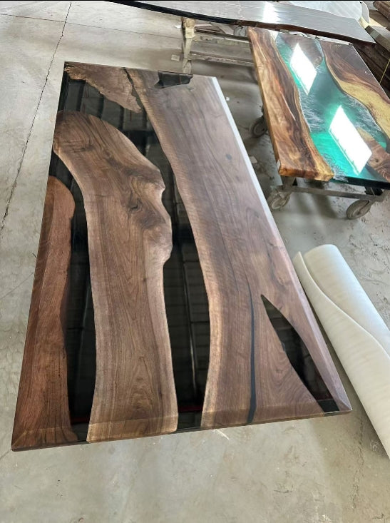 Black Walnut Epoxy Walnut Dining Table