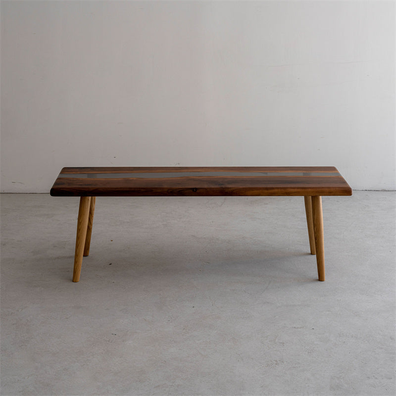 Black Walnut Wood Epoxy Resin Bench - Kazanahome