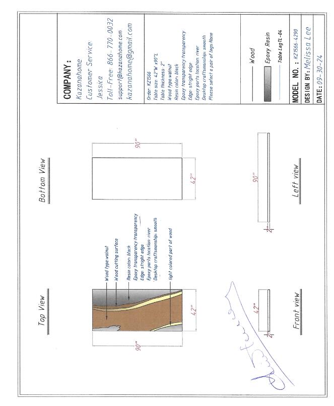 Custom Walnut Epoxy Table deposit $1574.5 for Amit