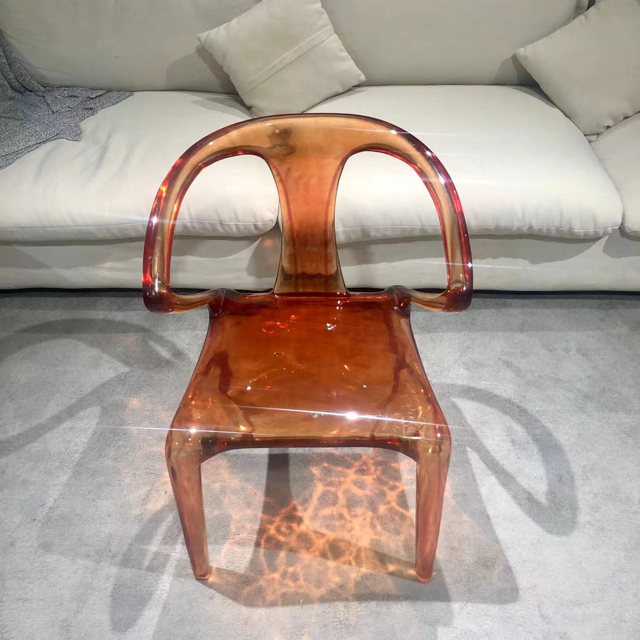 kazanahome-epoxy-resin-orange-Acrylic-chair-1